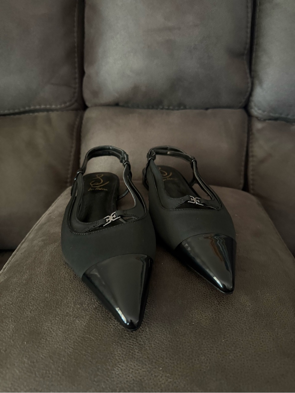 Sam Edelman Cecelia Slingback Cap Toe Flat - Black - Picture 3 of 8
